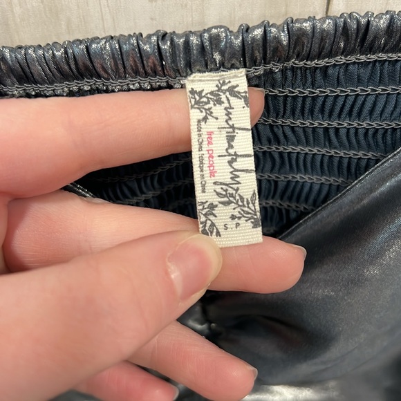 Free People Intimately Babydoll Just Dance Cutout Metallic Silver Dress Small - Picture 7 of 12